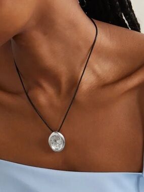 Anthropologie | YSSO Aesop 925 Silver with Black Cord Necklace